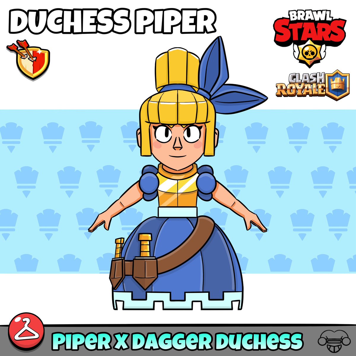 NEW <a href="/ClashRoyale/">Clash Royale</a> x <a href="/BrawlStars/">Brawl Stars</a> collab skin concept „DUCHESS PIPER“ ⚔️⚜️

#art #brawlstars #brawlart #brawlstarsart #brawlstarsfanart #collab #piper #clashroyale #brawlstarscollab