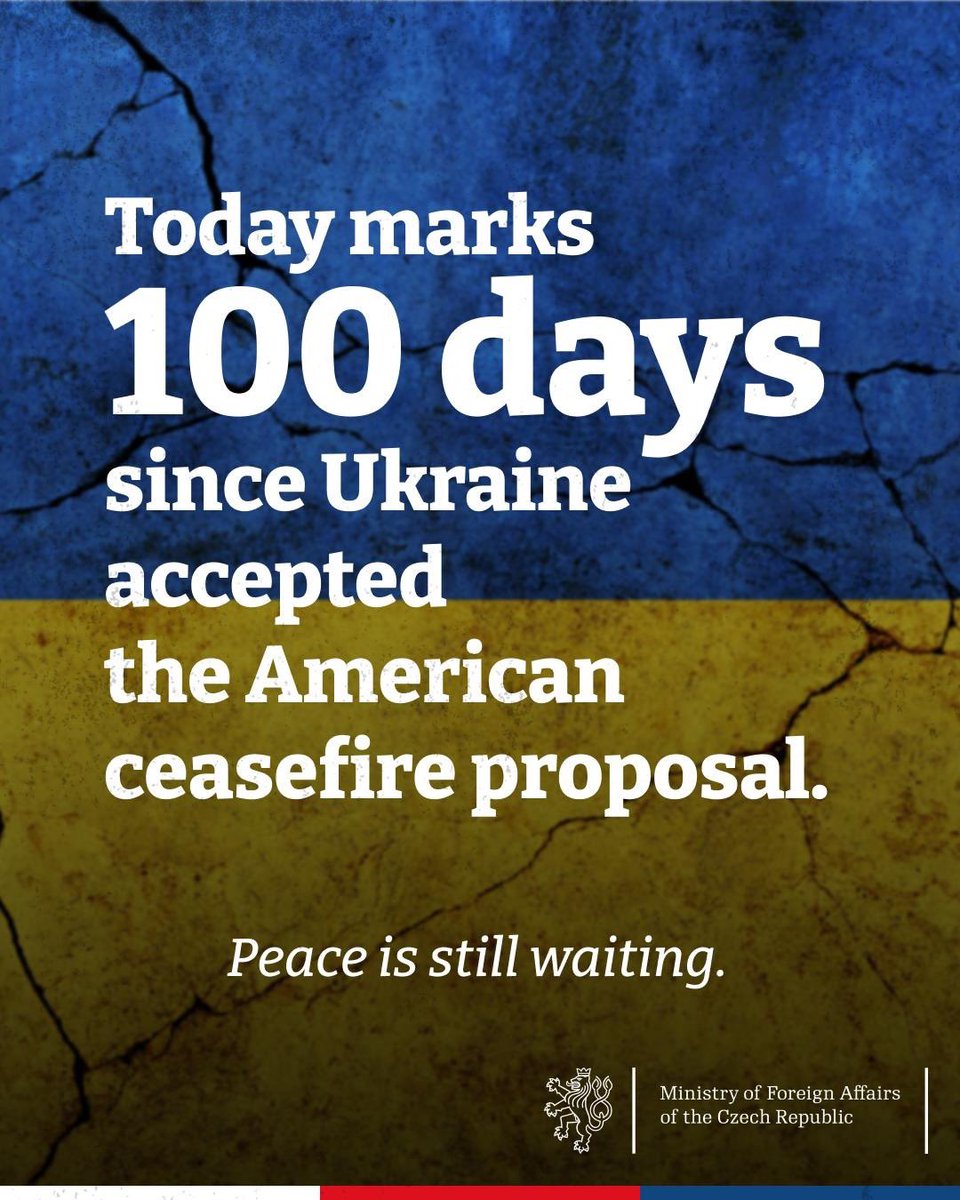 ❗️Ukraine 🇺🇦 has clearly shown it's ready for peace talks. It accepted an unconditional ceasefire proposal 100 days ago.

And Russia? Sabotage, trolling, absurd demands, and ongoing attacks on civilians.

The Kremlin doesn’t want peace. It must be put under maximum pressure.