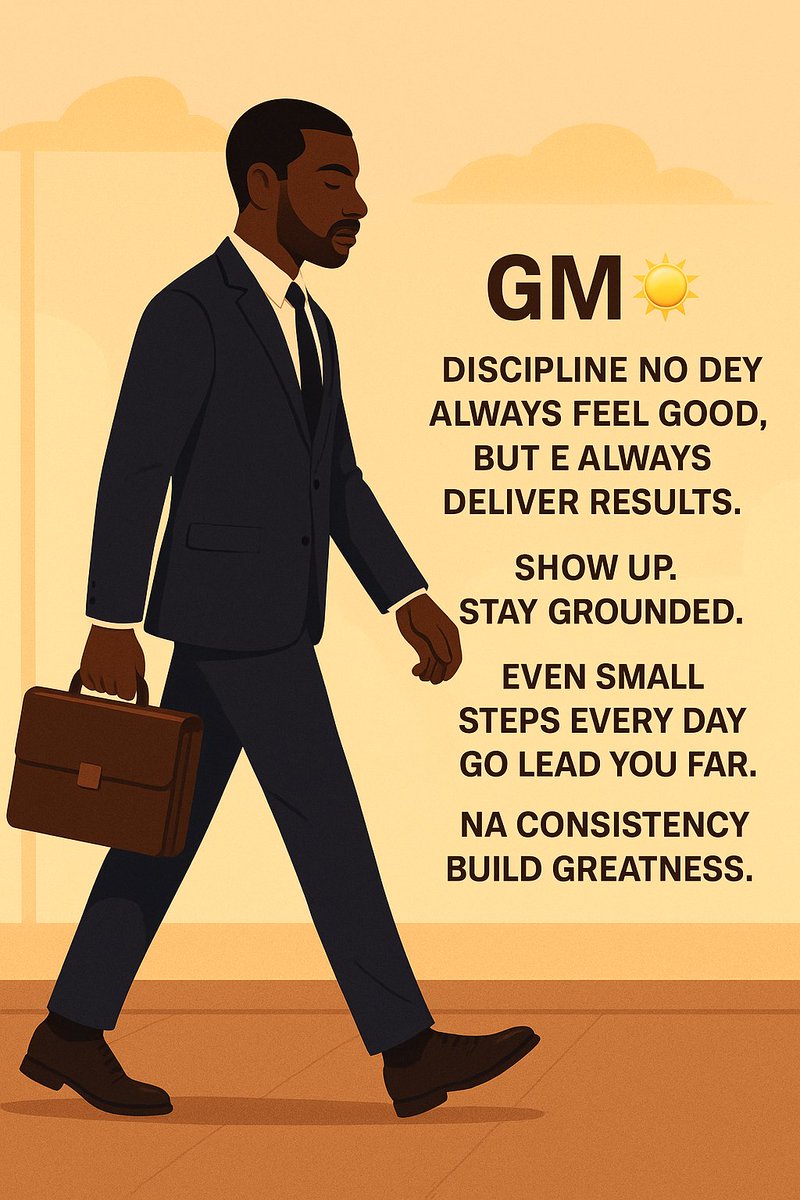 henrydotsui's tweet photo. GM ☀️
Discipline no dey always feel good, but e always deliver results.
Show up. Stay grounded.
Even small steps every day go lead you far.
Na consistency build greatness.
#GMSeries #Discipline #StayFocused #DailyGrowth #KeepShowingUp https://t.co/L20iMb2T6L