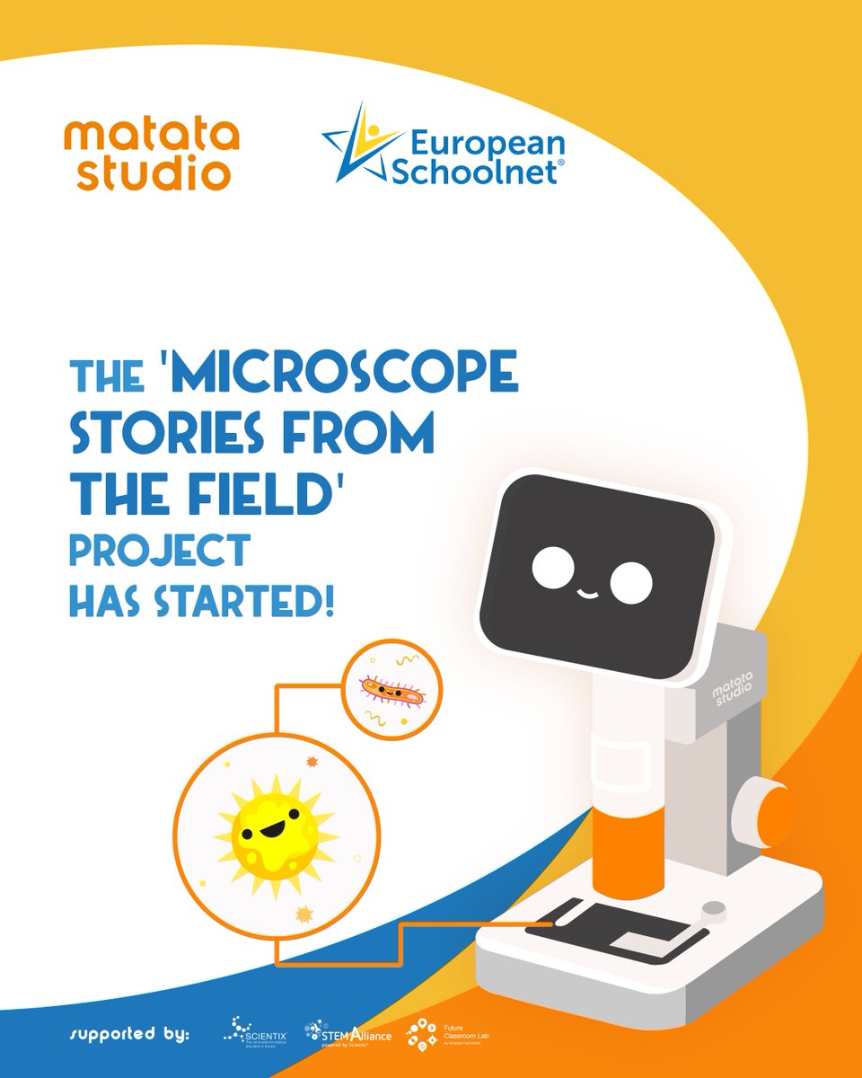 Scientix (@scientix_eu) on Twitter photo NEW PROJECT ALERT!📣
<a href="/eu_schoolnet/">European Schoolnet</a>, FCL & @Scientix_EU are teaming up with <a href="/MatataStudioEDU/">MatataStudio</a> to bring to primary school teachers the Digital Microscope MX2-AS!🔬
Teachers will receive training, test it in class and share their experiences!👨💻
Full story🔗bit.ly/MatataStudio-P… NEW PROJECT ALERT!📣
<a href="/eu_schoolnet/">European Schoolnet</a>, FCL & @Scientix_EU are teaming up with <a href="/MatataStudioEDU/">MatataStudio</a> to bring to primary school teachers the Digital Microscope MX2-AS!🔬
Teachers will receive training, test it in class and share their experiences!👨💻
Full story🔗bit.ly/MatataStudio-P…