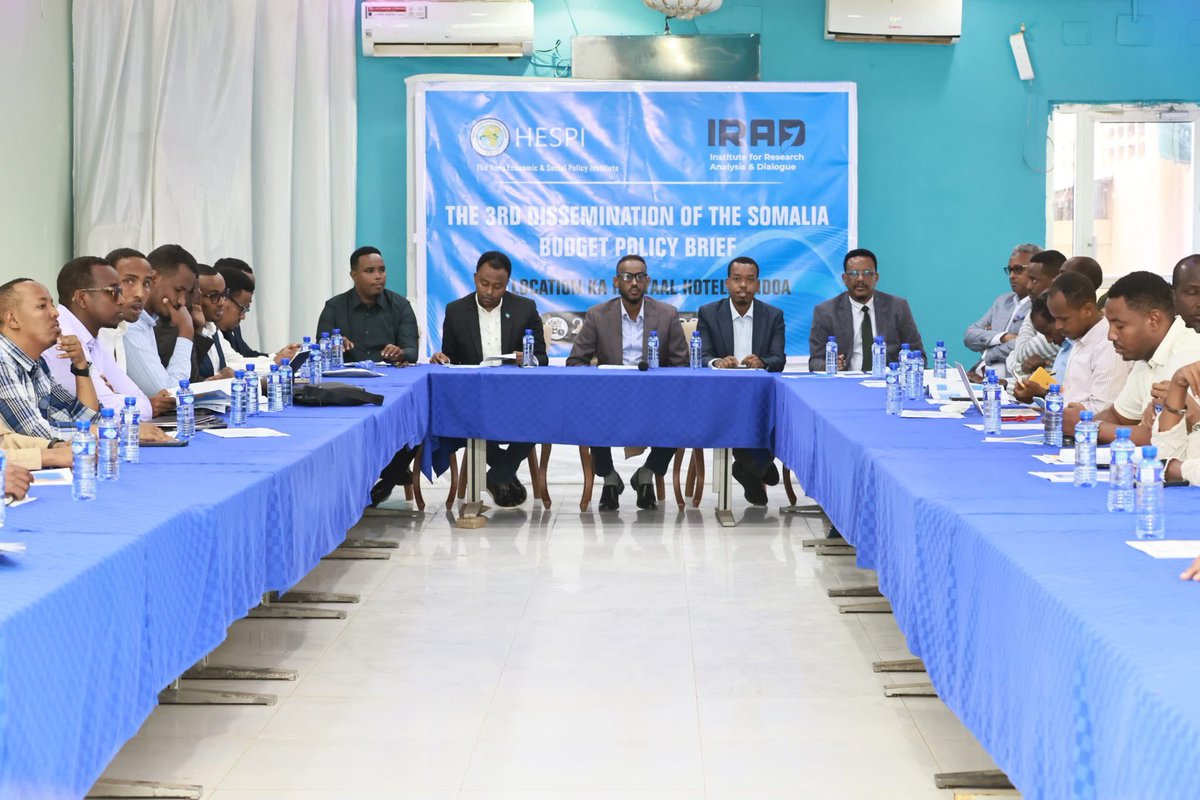 HESPIOFFICIAL's tweet photo. HESPI in Partnership with the Institute for Research Analysis and Dialogue (IRAD) organized a forum to disseminate the 4th Quarter of Somalia Budget Policy Brief on May 29, 2025 in Baidoa, Somalia.

https://t.co/IEaae3qLQE https://t.co/MpeaHCCsMI
