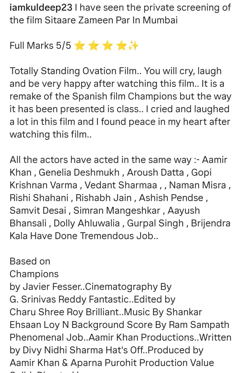 varindersingh24's tweet photo. #aamirkhan #SitaareZameenPar 
#SitaareZameenParReview https://t.co/kQFFQDla1I