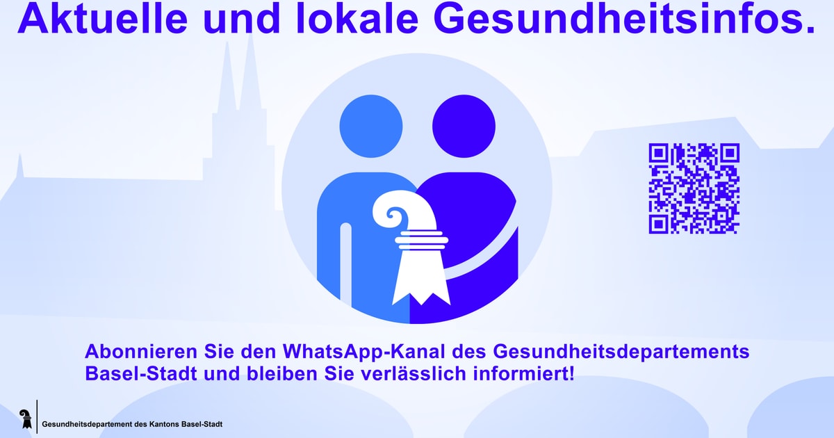 BaselStadt's tweet image. Neuer WhatsApp-Kanal des Gesundheitsdepartementes «Gesundheit Basel» bs.ch/medienmitteilu…