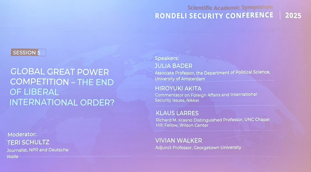 Rondeli Security Conference alive and kicking: a great panel on Global Great Power Competition, with great speakers!