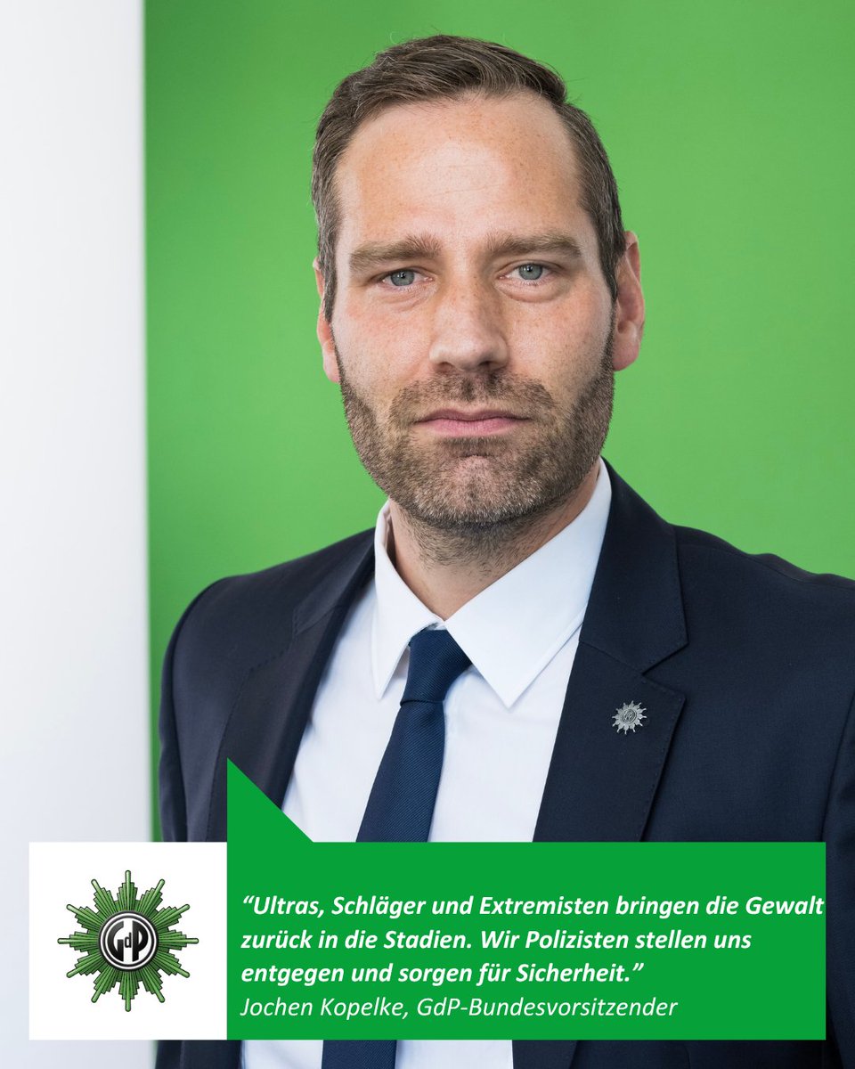 Die GdP kontert Fanhilfe: „Ultras, Schläger und Extremisten bringen die Gewalt zurück ins Stadion – wir stellen uns dagegen!“ So #GdP-Chef Jochen Kopelke zur Debatte um Polizeieinsätze im Fußball. 👉 t1p.de/dkiac  #Bundesliga