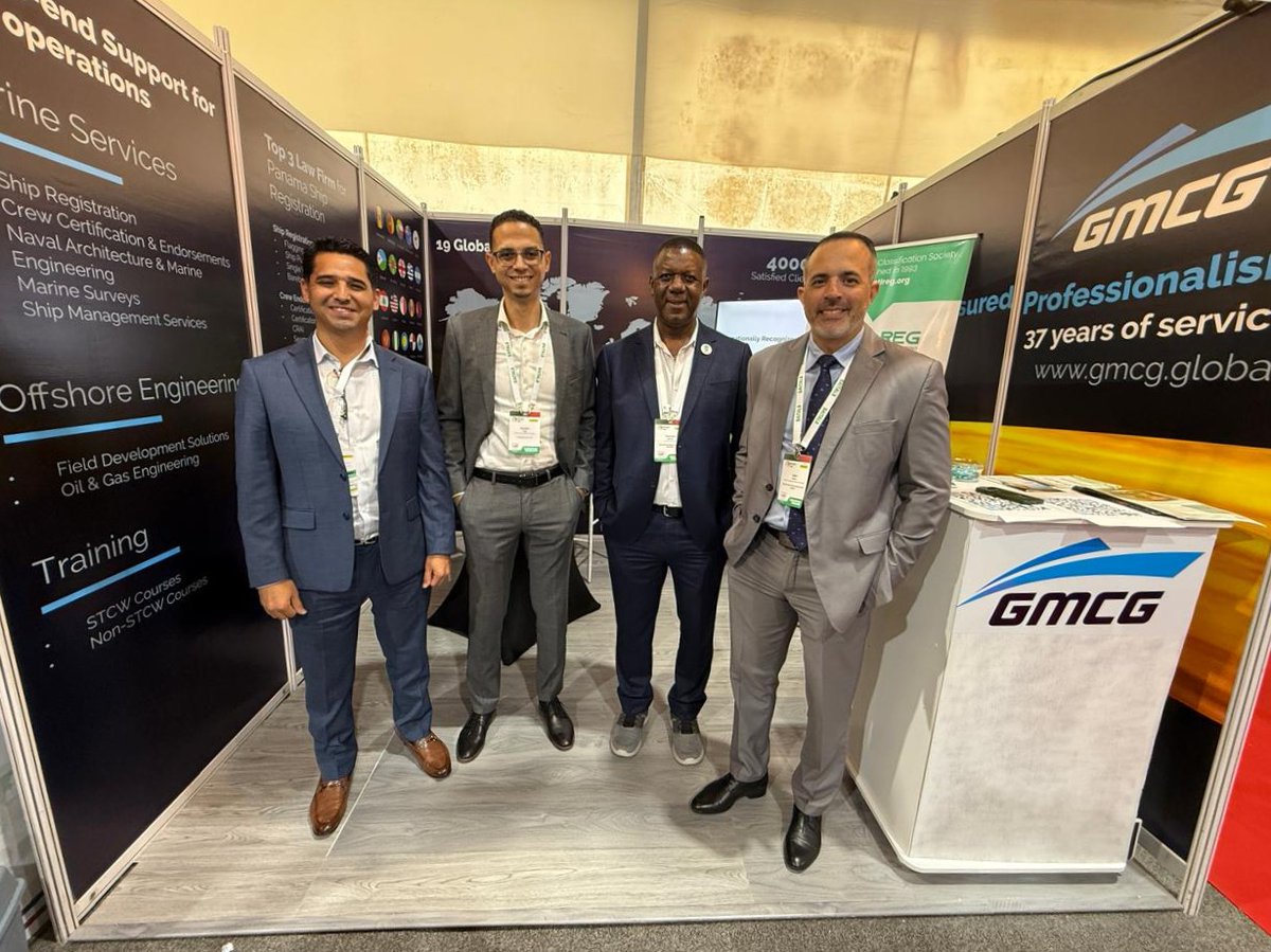 INTLREG's tweet photo. INTLREG is proud to be part of the Suriname Energy, Oil &amp; Gas Summit (SEOGS 2025). Represented by Captain Everton Morris, our Commercial Director, INTLREG is on the ground showcasing our commitment to compliance-driven solutions, vessel classification, and offshore safety. https://t.co/44ZtA8cTE3