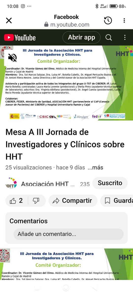 HHT España (@hht_spain) on Twitter photo Swgunda semana compartiendo los videos de la III Jornada de HHT España para Investigadores y Clínicos.
Hoy es la mesa del Ámbito Científico, moderada por el Dr. Carmelo Bernabéu, el impulsor del inicio de la investigación en HHT en España en <a href="/CIB_CSIC/">CIB Margarita Salas (CSIC)</a> .
youtu.be/bJyqGdIdPKc Swgunda semana compartiendo los videos de la III Jornada de HHT España para Investigadores y Clínicos.
Hoy es la mesa del Ámbito Científico, moderada por el Dr. Carmelo Bernabéu, el impulsor del inicio de la investigación en HHT en España en <a href="/CIB_CSIC/">CIB Margarita Salas (CSIC)</a> .
youtu.be/bJyqGdIdPKc
