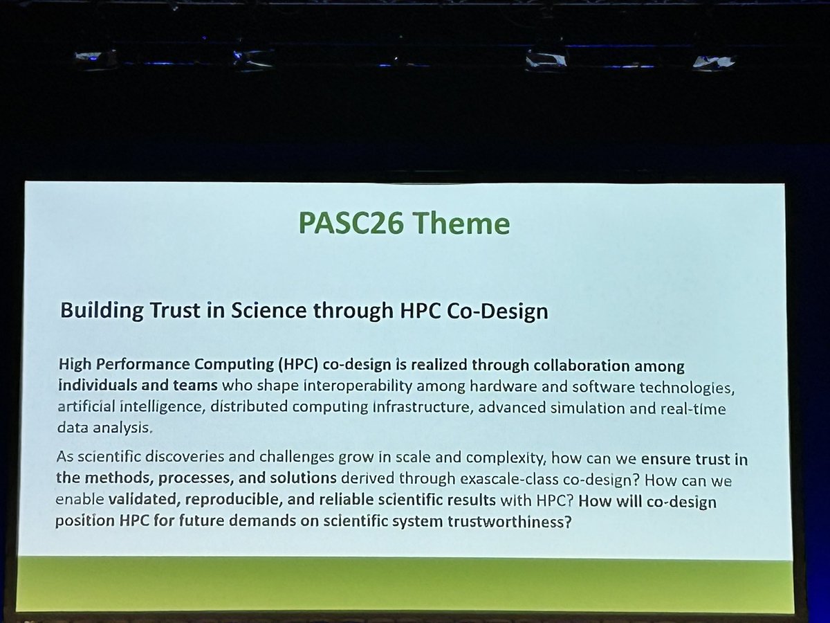 PASC_Conference's tweet image. #PASC25 is over! It’s time to start preparing for #PASC26 taking place from June 28 to July 1, 2026. #PASC26 chair Dominik Obrist revealed the theme “Building Trust in Science through #HPC Co-Design” and invited all to join him in Bern “the most beautiful city in Switzerland”!