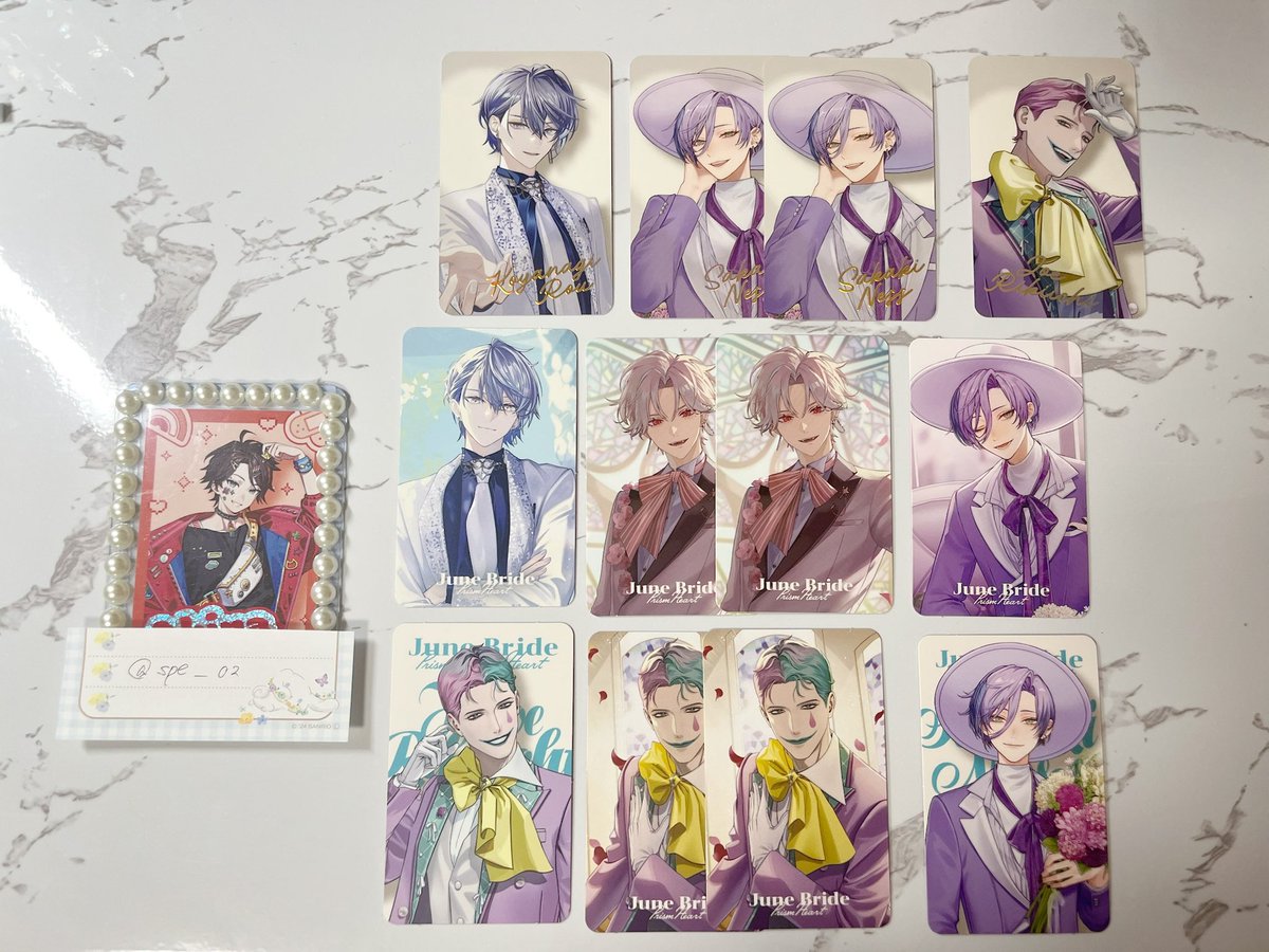 spe_02's tweet photo. ꒰ 交換 ꒱
にじさんじ Prism Heart June Bride ランダムフォト風カード Aグループ、特典

譲￤画像の物
求￤🌶(Rは画像3枚目の絵柄優先) https://t.co/pDqxHGsdD9