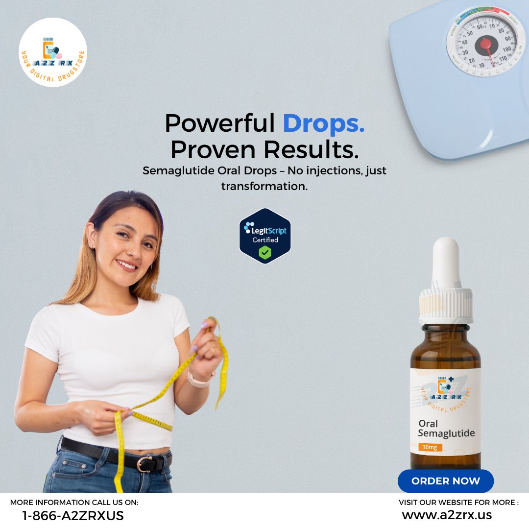 a2zrxus's tweet photo. Drop by drop, you're closer to your weight goals.
Go needle-free with Semaglutide Oral Drops from A2Z Rx.
.
Order today – https://t.co/podEq7WfqN
.
#WeightLossMadeEasy #SemaglutideDrops #NoNeedle #A2ZRx https://t.co/SXjsrJmyd7