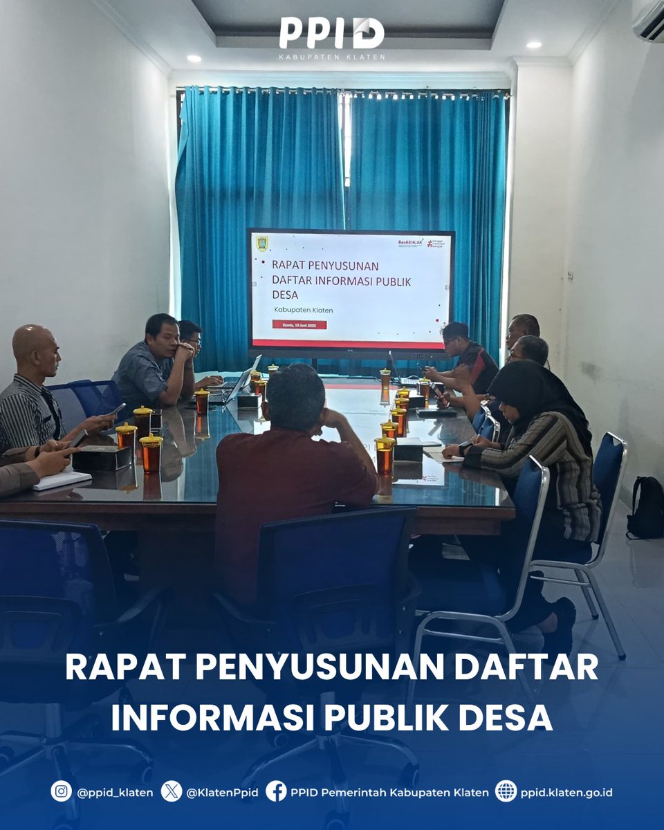 KlatenPpid's tweet photo. Halo #SobatPPID

PPID Kabupaten Klaten telah melaksanakan Rapat Penyusunan DIP Desa Tahun 2025 pada Kamis, 19 Juni 2025 di Ruang Rapat Diskominfo Kabupaten Klaten.

#ppidklaten https://t.co/WeDYFNMCbv