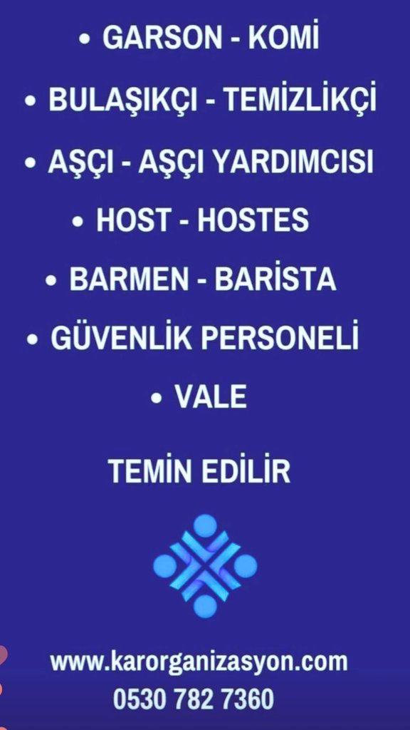 https://www.instagram.comEZONLUK ÇALIŞMAK İSTEYENLER UYGUNDUR 
12 AY İŞ İMKANI 
ÇALIŞMAK İSTEYEN ARKADAŞLAR WHATSAPP'TAN İŞ İLANININ EKRAN GÖRÜNTÜSÜNÜ ATARAK BAŞVURU YAPSIN 
KAR ORGANİZASYON 
İLYAS KAR 
0530 782 73 60 
0530 323 74 82
05314924837 Mehmet Ali