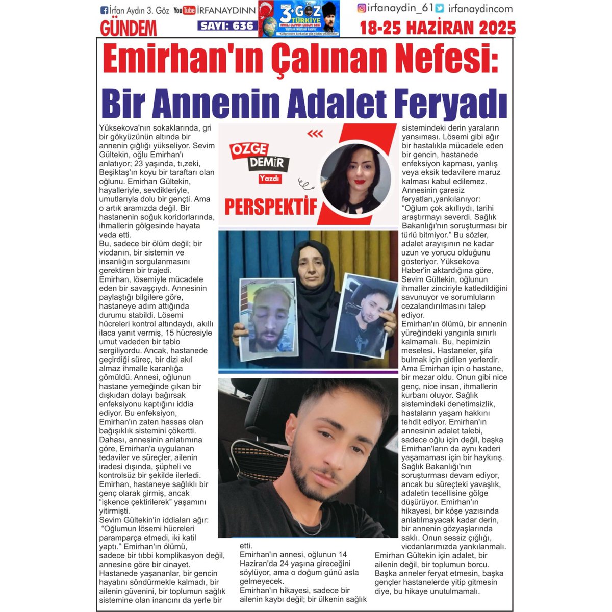 Emirhan Gültekin'in acı kaybı ve annesinin adalet arayışı yürekleri dağlıyor.

#EmirhanGültekin #Adalet #Gündem