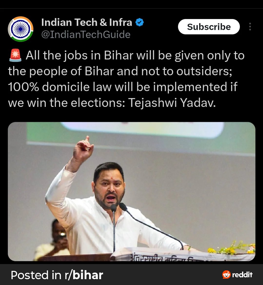 RudrenduSharma's tweet photo. Seriously? When 99.99% of the population is surviving RAM BHAROSE on other states job opportunities 🤣..Meanwhile, other states: We fully support this..jao bhai jao 🙏
#BiharElections #BiharPolitics #BiharElection2025 #India #LoveIsland https://t.co/PwnVV2RP9N