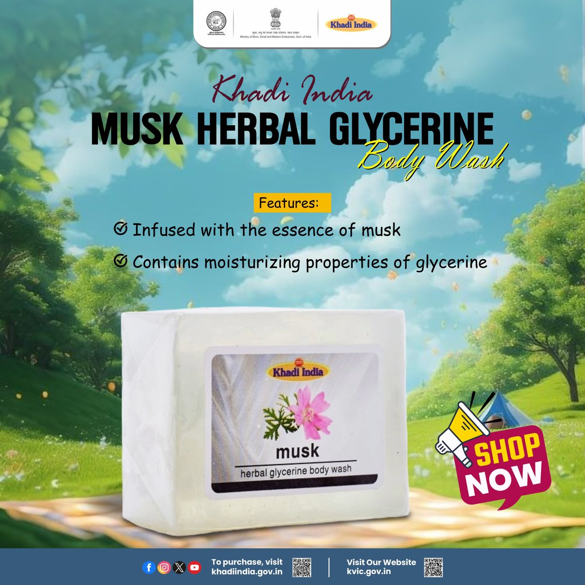 Khadi India Musk Herbal Glycerine Body Wash offers a luxurious cleansing experience infused with the essence of musk. This gentle body wash combines the moisturizing properties of glycerine with a rich blend of herbal extracts, leaving your skin feeling soft and rejuvenated.