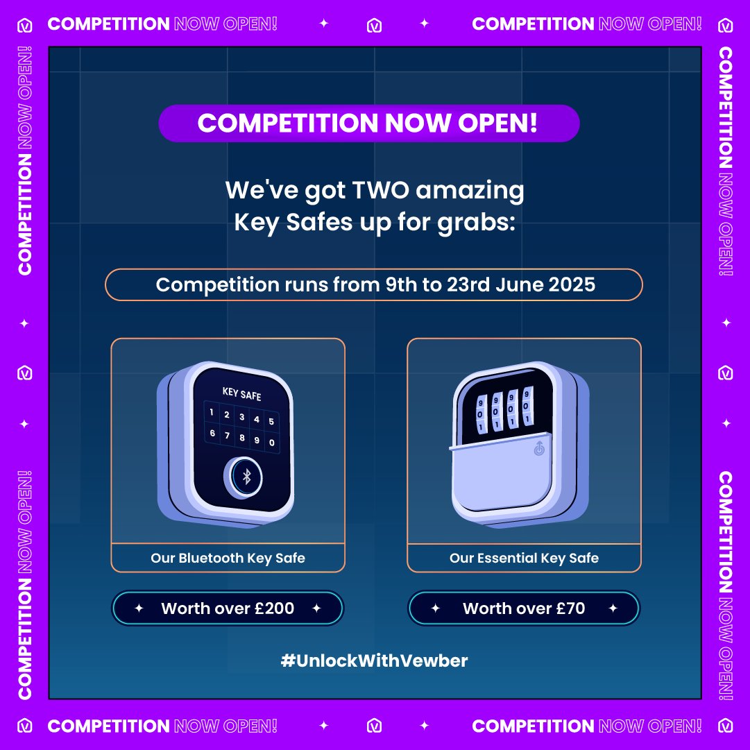 _Viewber's tweet image. ⏰ LAST CHANCE TO ENTER OUR #UnlockWithViewber COMPETITION!

Our competition is ending THIS MONDAY on 23rd June – so don’t wait! Here’s your chance to WIN a Key Safe and secure your property. 🔑

🏆 There are two amazing Key Safes up for grabs, PLUS free installation:

🔹 Our…