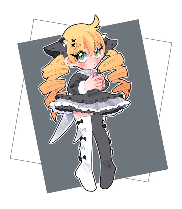 うちの子白黒コーデ落書き