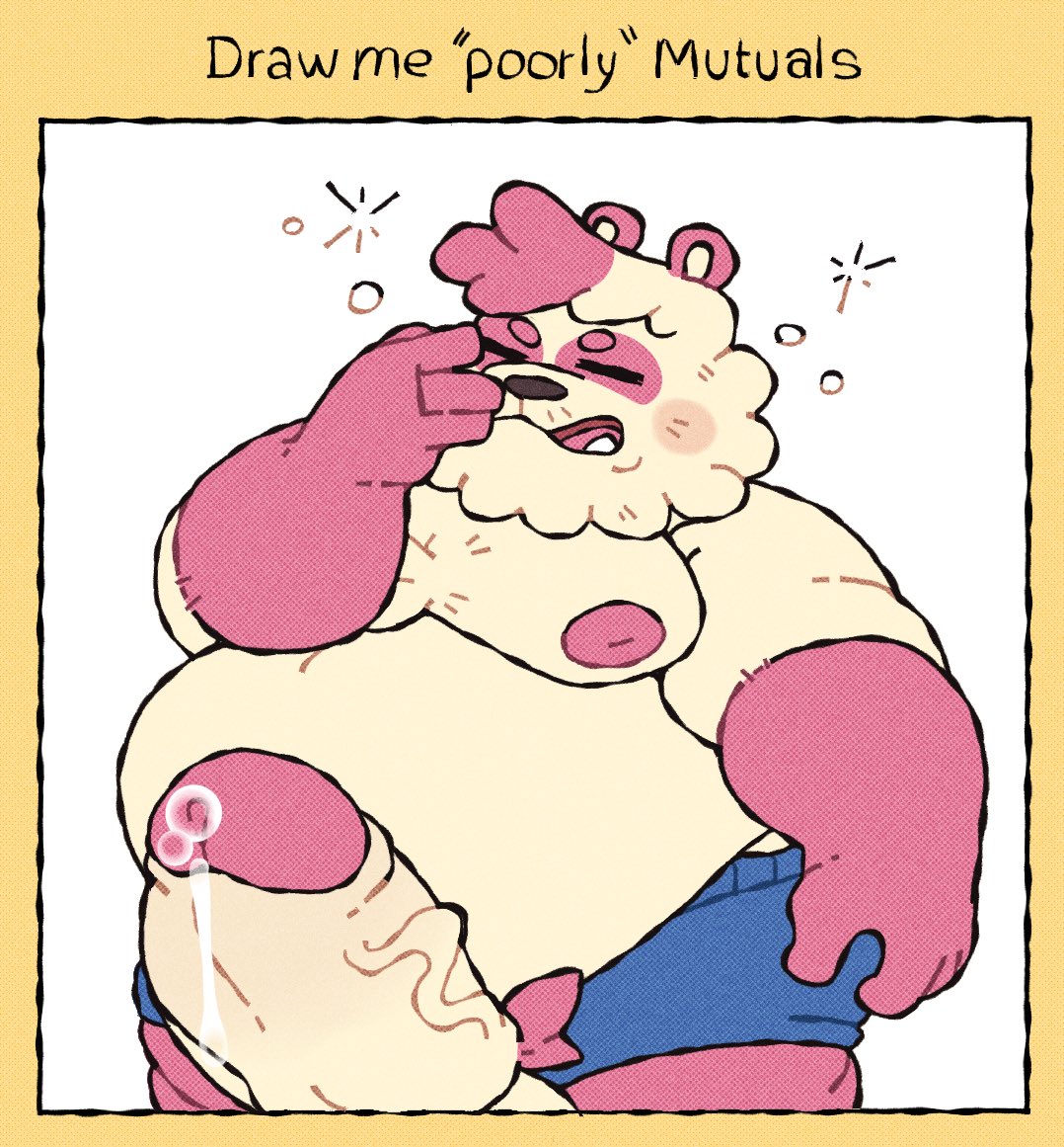 Pogi’s morning wood poking out~