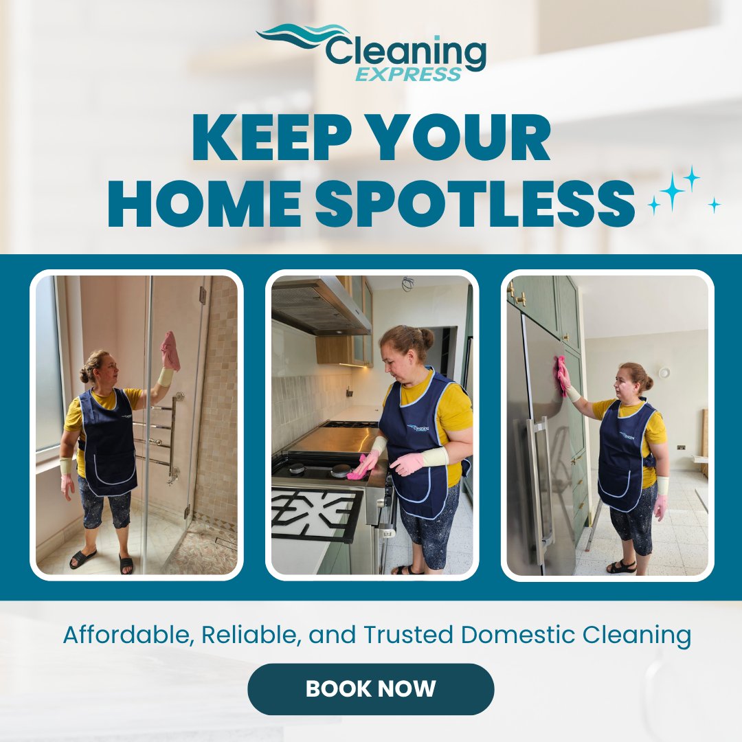 cleaningxpress's tweet photo. A spotless home without lifting a finger? That’s the Cleaning Express way! Let our team take care of the mess. 

Book your domestic clean today!
#CleaningExpress #CleanHomeHappyLife #LondonCleaning #DomesticCleaningLondon #LondonCleaningService https://t.co/LkNDVs93Cp