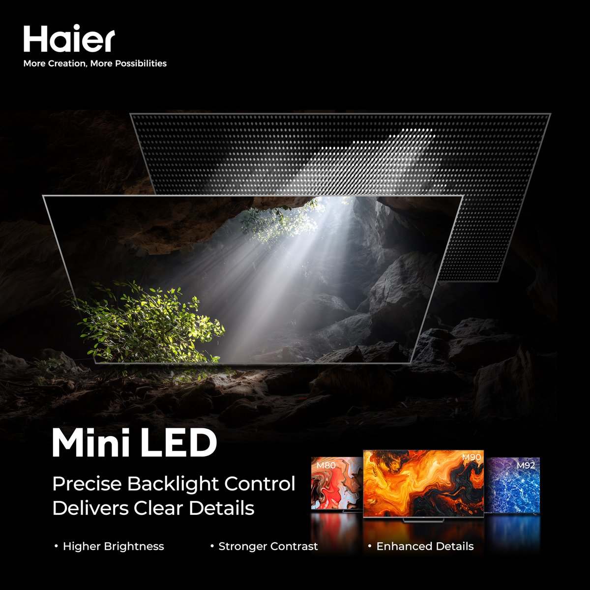 IndiaHaier's tweet photo. #HaierTVPedia Fact of the Day ๐บ๐ทConfused by OLED, Mini-LED, or QLED displays? We've got you covered!
Choose the perfect display technology for your viewing experience with Haier TV. ๐ท
#Haier #MoreCreationMorePossibilities #DisplayTechnologies #OLED #MiniLED #QLED https://t.co/nAQZpoEIDE