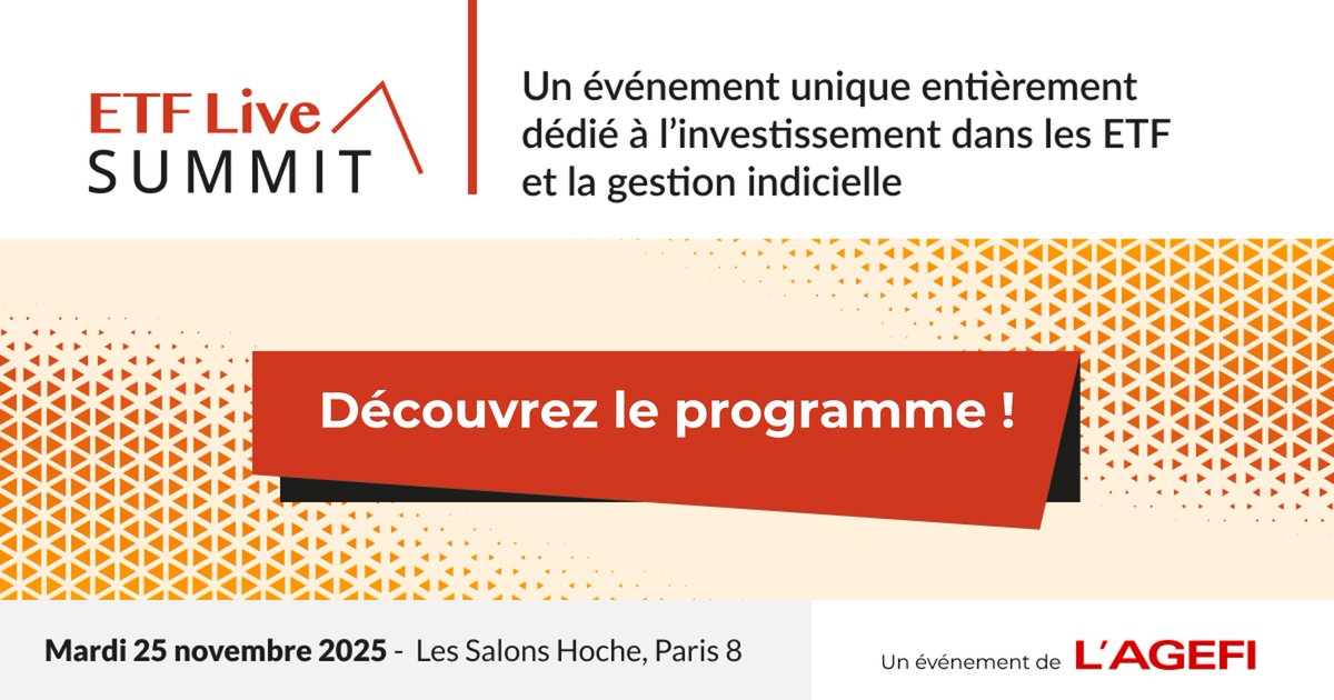 L'AGEFI Events (@agefievents) on Twitter photo #ETFSummit - 25 novembre 2025
Découvrez le programme de cette journée : un agenda riche, au cœur de vos actualités et problématiques ➡️ etf.evenements.agefi.fr/fr/onglet-prog…
🤝 Nos partenaires : <a href="/BNPPAM_FR/">BNP Paribas AM FR</a> | Fidelity | Janus Henderson | <a href="/MorningstarInc/">Morningstar, Inc.</a> | <a href="/vaneck_eu/">VanEck Europe</a>
💡Soutien : Af2i #ETFSummit - 25 novembre 2025
Découvrez le programme de cette journée : un agenda riche, au cœur de vos actualités et problématiques ➡️ etf.evenements.agefi.fr/fr/onglet-prog…
🤝 Nos partenaires : <a href="/BNPPAM_FR/">BNP Paribas AM FR</a> | Fidelity | Janus Henderson | <a href="/MorningstarInc/">Morningstar, Inc.</a> | <a href="/vaneck_eu/">VanEck Europe</a>
💡Soutien : Af2i