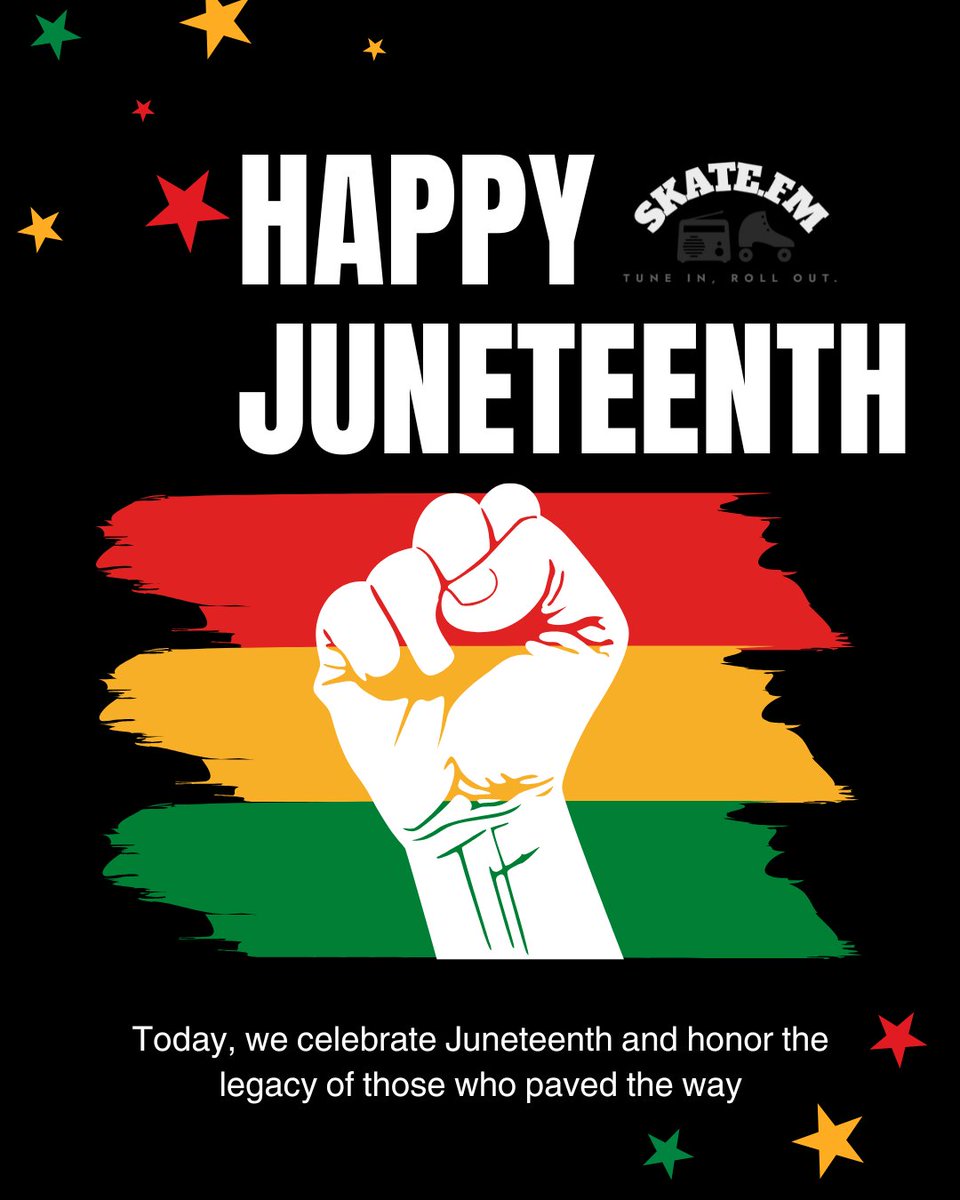 Happy Juneteenth from the SkateFM and Ascendance Prod. crew!
#juneteenth #juneteenth📷 #juneteenthcelebration📷📷📷📷 #Juneteenth #skatingrink #skatingrinks #skatingrinkmusic #skatingrinklove