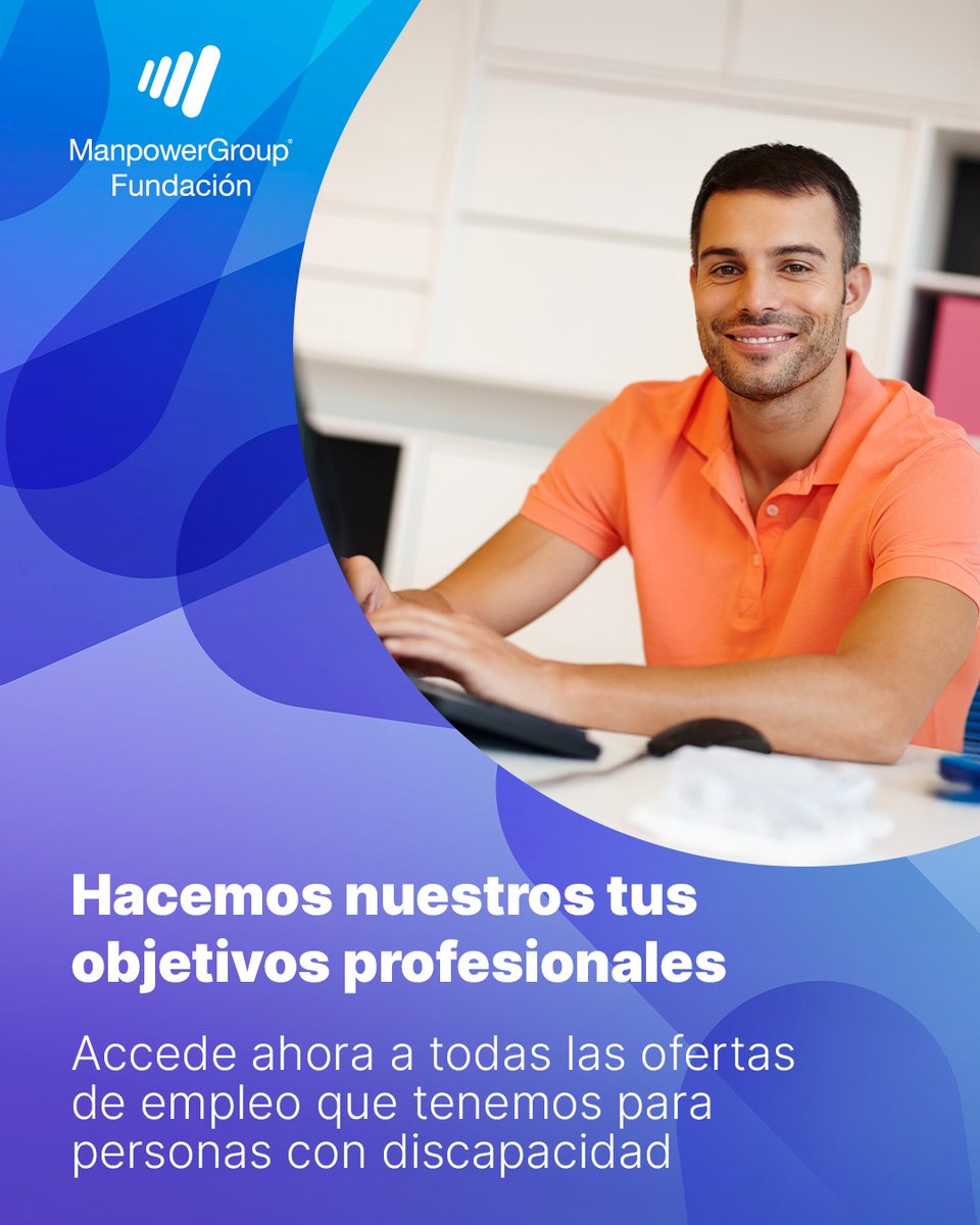 🎯Tu camino hacia el empleo empieza aquí. En #FundaciónManpowerGroup estamos comprometidos con la inclusión laboral de personas con #discapacidad. Te ayudamos a construir un futuro profesional lleno de oportunidades. ¡Consulta nuestras ofertas! hubs.la/Q03p74Rp0