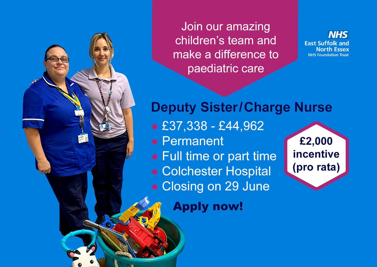 Recruitment @ESNEFT (@recruitmentesn2) on Twitter photo #TeamESNEFT have the perfect job for a Band 5 or Band 6 Children's Nurse who's ready to take the next step in their career!๐
๐ป Apply here: buff.ly/sniJ71J
#NHS #NHSJobs #ChildrensNurse #Paediatrics #CareersInNursing #HiringNow <a href="/nmcnews/">Nursing and Midwifery Council</a> #TeamESNEFT have the perfect job for a Band 5 or Band 6 Children's Nurse who's ready to take the next step in their career!๐
๐ป Apply here: buff.ly/sniJ71J
#NHS #NHSJobs #ChildrensNurse #Paediatrics #CareersInNursing #HiringNow <a href="/nmcnews/">Nursing and Midwifery Council</a>