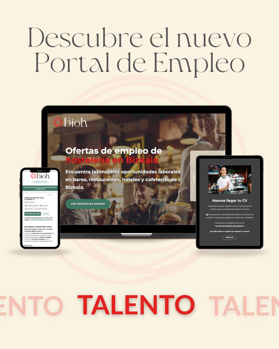 Jobfie (@jobfie) on Twitter photo 🎉 ¡Ya está aquí!
<a href="/asochostbizkaia/">Hosteleria Bizkaia</a> lanza el nuevo portal de empleo.
Una plataforma referente en el sector para encontrar talento con procesos ágiles y prácticos.
👉 Entra y descúbrela. f.mtr.cool/cfvjypdmwt
#hostelería #bizkaia #hosteleriabizkaia #bizkaikoostalaritza 🎉 ¡Ya está aquí!
<a href="/asochostbizkaia/">Hosteleria Bizkaia</a> lanza el nuevo portal de empleo.
Una plataforma referente en el sector para encontrar talento con procesos ágiles y prácticos.
👉 Entra y descúbrela. f.mtr.cool/cfvjypdmwt
#hostelería #bizkaia #hosteleriabizkaia #bizkaikoostalaritza