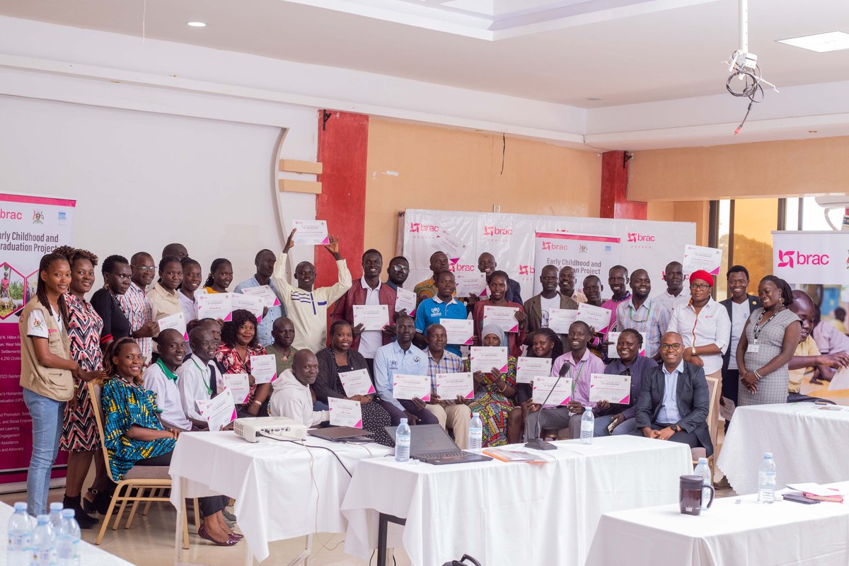 A glimpse into the day the Early Childhood and Graduation (ECG) project concluded its Technical Assistance Component, having built the capacity of 40 CBOs to deliver play-based learning in Rhino, Imvepi, Terego, and Madi-Okollo. 
#ECG  #BracUgandaProgrammes
