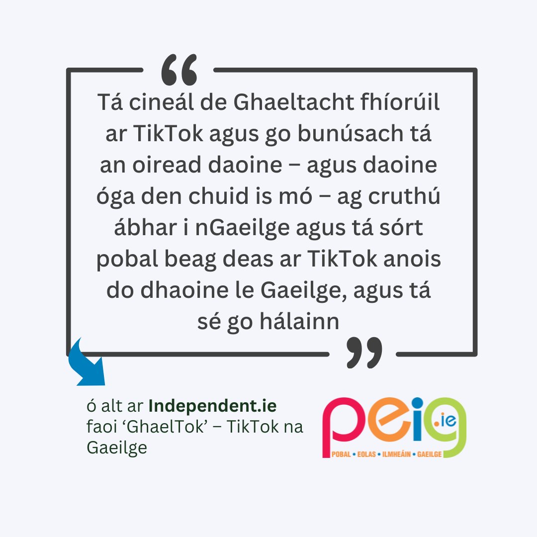 Scéal ó nuachtlitir an lae - ar fáil anseo 👉 tinyurl.com/49b8n7cm
Cláraigh linn ag peig.ie/nuachtlitir/ 
#gaeilge
