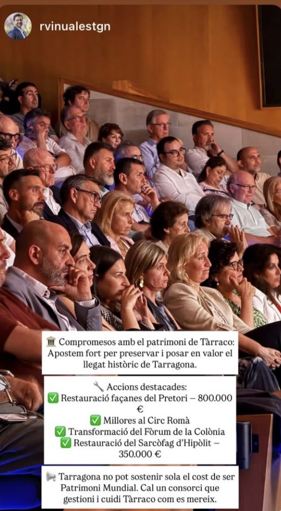 Maria Roig Alsina (@mariaroigalsina) on Twitter photo Alcalde... Després de 12 anys de desinversió durant el govern socialista, <a href="/esquerratgn/">ERC Tarragona</a> a través de subvencions i molts esforços va aconseguir els mitjans per fer tot el que avui vostè s'atribueix.
Ho té tot de cara, ho ha heretat tot, només li caldria ser una mica més elegant. Alcalde... Després de 12 anys de desinversió durant el govern socialista, <a href="/esquerratgn/">ERC Tarragona</a> a través de subvencions i molts esforços va aconseguir els mitjans per fer tot el que avui vostè s'atribueix.
Ho té tot de cara, ho ha heretat tot, només li caldria ser una mica més elegant.
