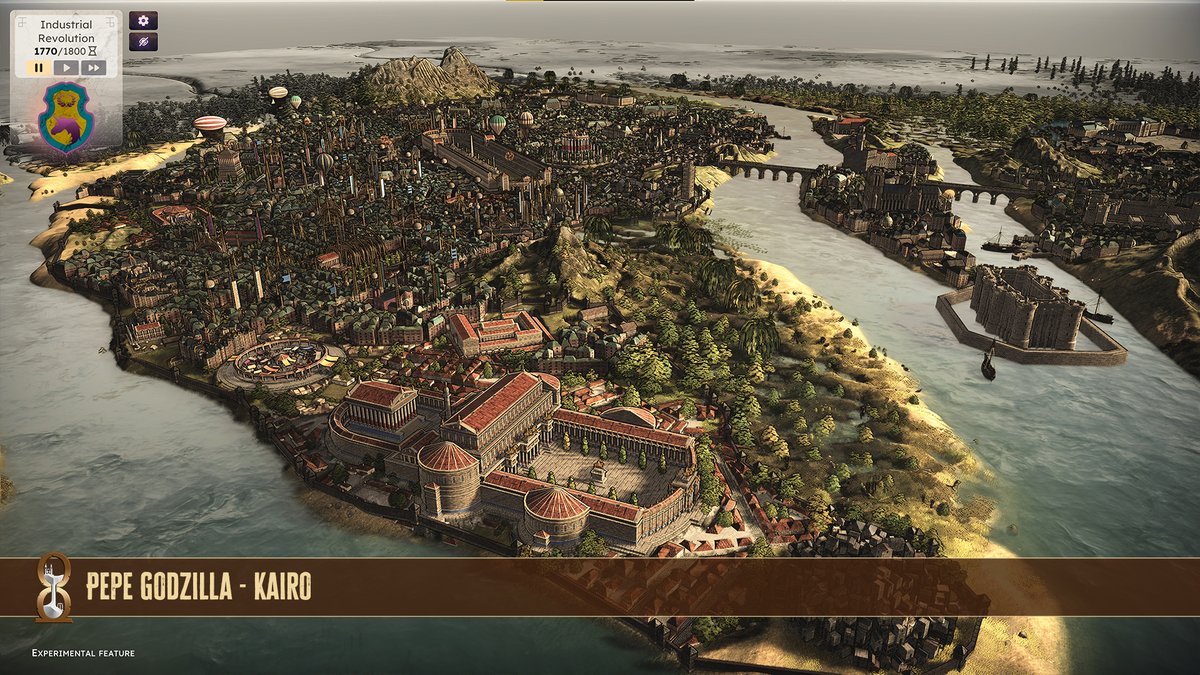 🎈​ Airship and hot-air balloon... Welcome to the Industrial Revolution! 

Huge shoutout to Pepe Godzilla - Kairo for this beautiful screenshot of their city!

#Memoriapolis #CityBuilder