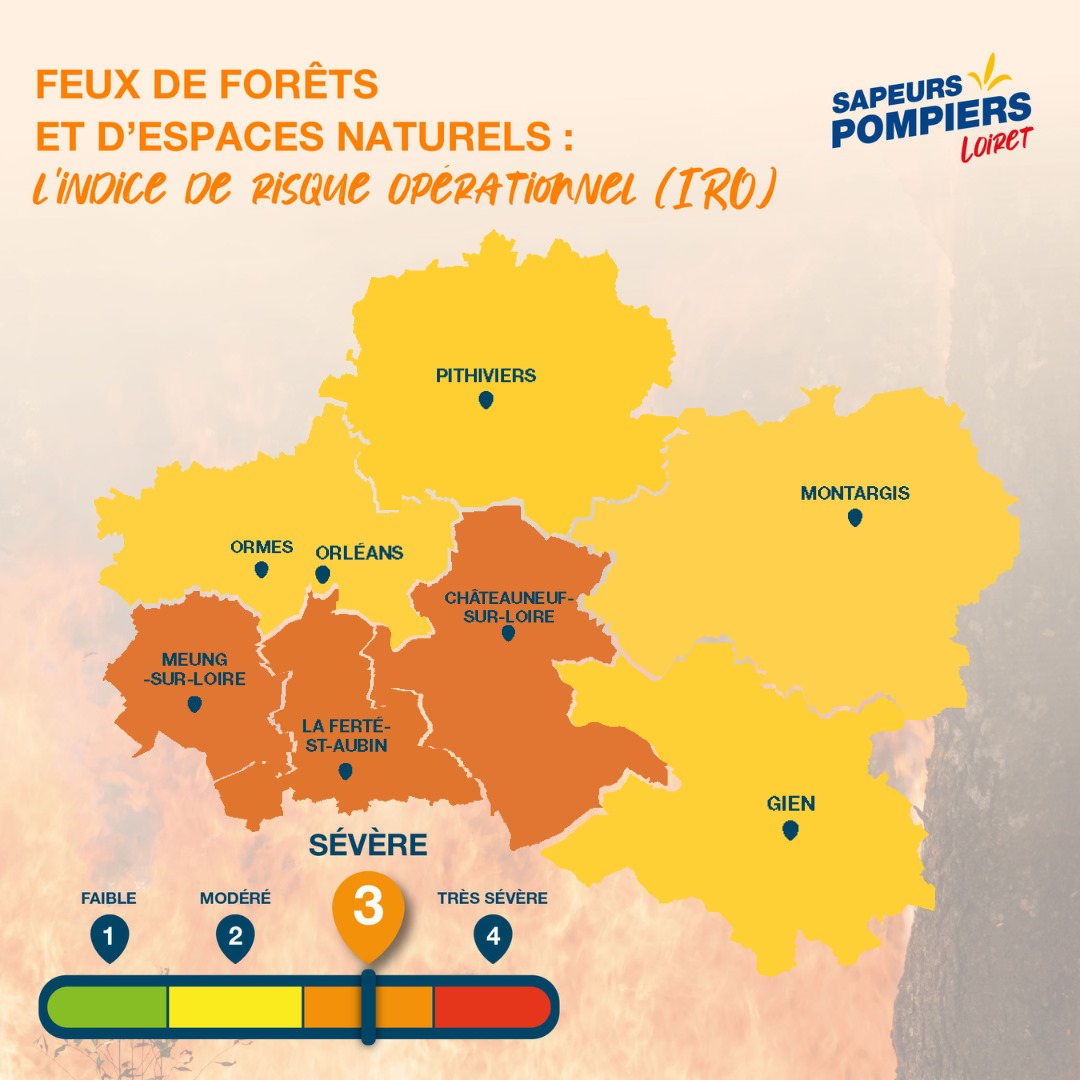 🔥 À partir d'aujourd'hui, suivez le baromètre des risques de feux de végétation dans le Loiret !

👉 Mais l'IRO, c’est quoi exactement ?

ℹ️ + d'infos sur notre page facebook.com/SDIS45/

<a href="/Prefet45_Centre/">Préfète Centre-Val de Loire et Loiret</a> 

#FeuxDeVégétation #Prévention #UnisPourSauver
