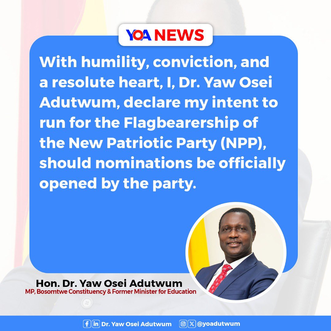 Let’s write history with a humble giant. #DrYawOseiAdutwum