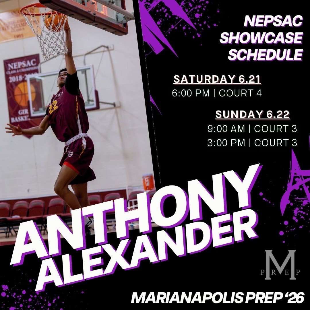 Anthony Alexander jr (@anth0nyjr758) on Twitter photo Coaches here is my schedule for the <a href="/NEPSAC/">NEPSAC ®</a> showcase this weekend at Babson college!
<a href="/MPrepBBB/">MPrep BBB</a> <a href="/Tom_Dicolella/">Tom DiColella</a> <a href="/RecruitTheBronx/">RecruitTheBronx</a> <a href="/NEPrepBB/">NE Prep Mens Basketball</a> <a href="/NERRHoops/">New England Recruiting Report NERRHoops</a> Coaches here is my schedule for the <a href="/NEPSAC/">NEPSAC ®</a> showcase this weekend at Babson college!
<a href="/MPrepBBB/">MPrep BBB</a> <a href="/Tom_Dicolella/">Tom DiColella</a> <a href="/RecruitTheBronx/">RecruitTheBronx</a> <a href="/NEPrepBB/">NE Prep Mens Basketball</a> <a href="/NERRHoops/">New England Recruiting Report NERRHoops</a>