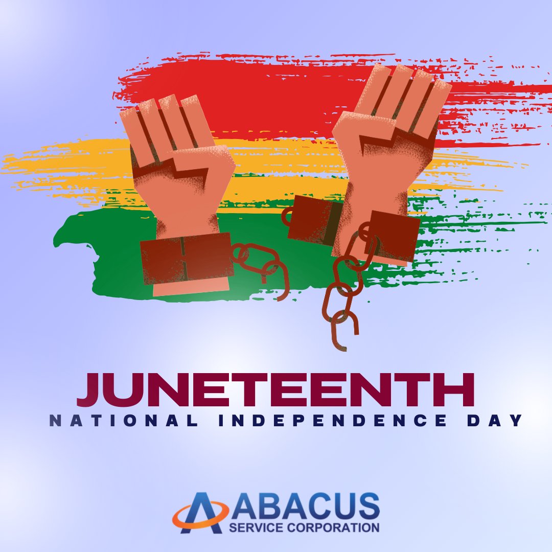 AbacusSvcCorp's tweet photo. Today we commemorate Juneteenth, a day of reflection, freedom, and continued progress.
We honor the journey, celebrate resilience, and recommit to building inclusive workplaces.
#AbacusServiceCorporation #Juneteenth #DiversityInHiring #EquityAtWork #AbacusInclusion https://t.co/R9vPKWY6Ox