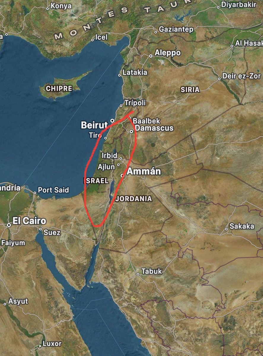 Este problemita, marcado en rojo, que ha desestabilizado la zona del Medio Oriente por tantos años, no surgió por iniciativa divina, sino por la voluntad del hombre, por una acción geopolítica impulsada por potencias occidentales: Estados Unidos y Gran Bretaña, en 1948, con el