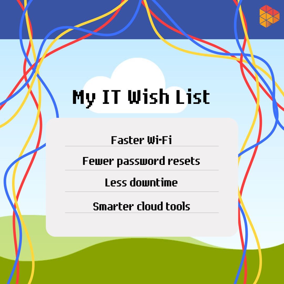 💭 IT wishlist?

⚡️ Faster Wi-Fi
🔒 Fewer resets
🚫 Less downtime
☁️ Smarter cloud tools

PCS makes it happen.
👉 hubs.ly/Q03sRTR_0

#helpmepcs #managedIT #ITwishlist #cybersecurity #ITsupport