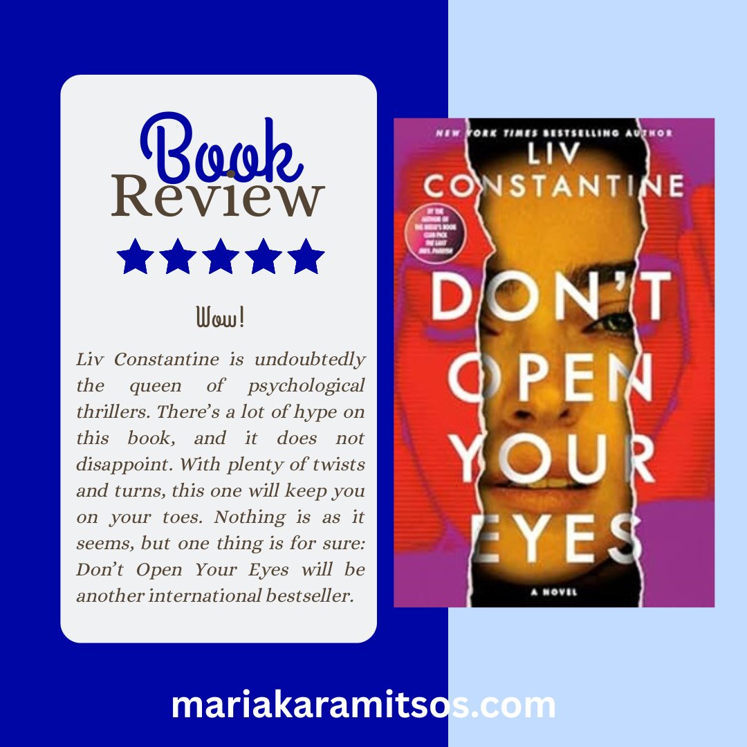 Maria A. Karamitsos (@mariakaramitsos) on Twitter photo Out this week, from the queen of psychological thrillers, <a href="/LivConstantine2/">Liv Constantine</a> . *I read an advance review copy. Read full review here > mariakaramitsos.com/2025/05/my-gre⦠Out this week, from the queen of psychological thrillers, <a href="/LivConstantine2/">Liv Constantine</a> . *I read an advance review copy. Read full review here > mariakaramitsos.com/2025/05/my-greā¦