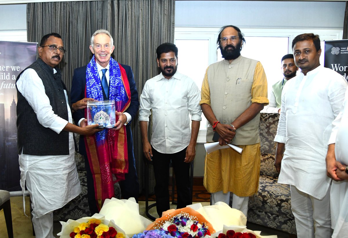 Hon’ble Chief Minister of Telangana, Shri <a href="/revanth_anumula/">Revanth Reddy</a>, met with former Prime Minister of the United Kingdom, Mr. Tony Blair, in Delhi.

During their hour-long interaction, the Chief Minister shared key elements of the ‘#TelanganaRising2047’ vision, which will be formally