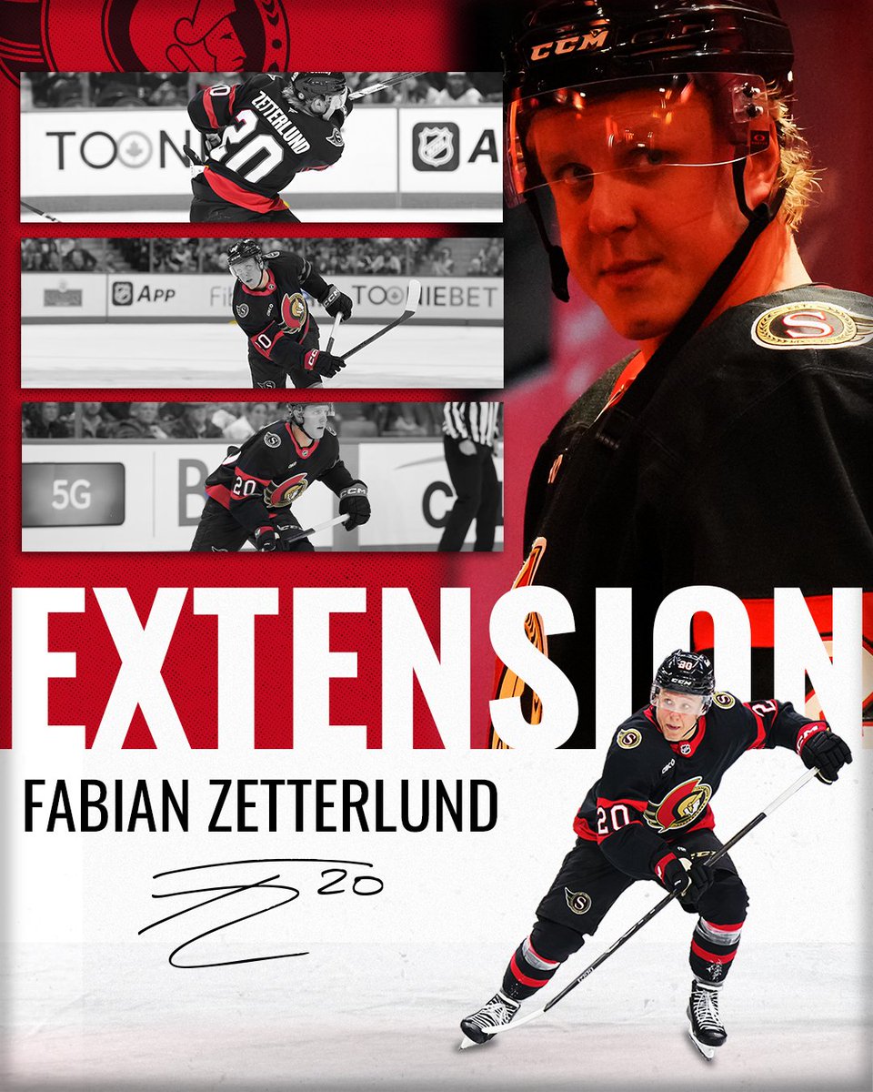 Z is back for three!

The #Sens have signed Fabian Zetterlund to a three-year contract extension!

Les #Sens ont accordé un nouveau contrat d’une durée de trois ans à Fabian Zetterlund!