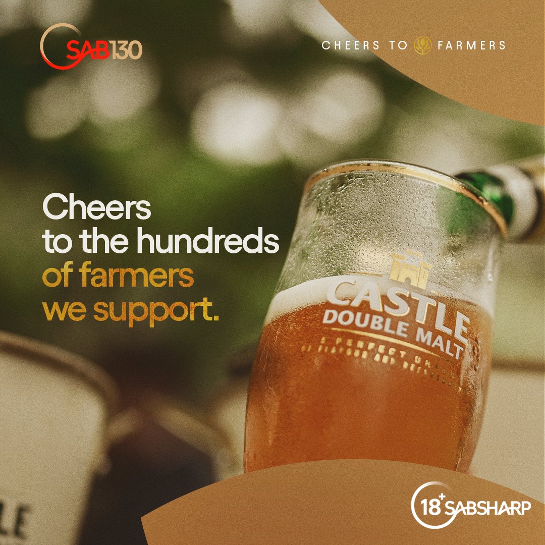 SABreweries's tweet photo. For 130 years we have been #ForeverCommitted to SA farmers, including young farmers growing our future. From seed to sip, over 95% of our beer ingredients are locally sourced and proudly grown on South African soil.
Comment with a 🍺 to #CheersToFarmers. #SAB130 #YouthMonth https://t.co/fsT6BeqGT3