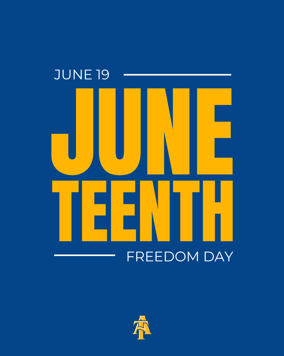 NCAT_AFEventCtr's tweet photo. Juneteenth marks a critical turning point in American history — a celebration of liberation and a call to keep pushing for progress.

Today, we pause, reflect and celebrate the strength of a community that continues to lead and inspire. #Juneteenth https://t.co/yPlI0hoWBm
