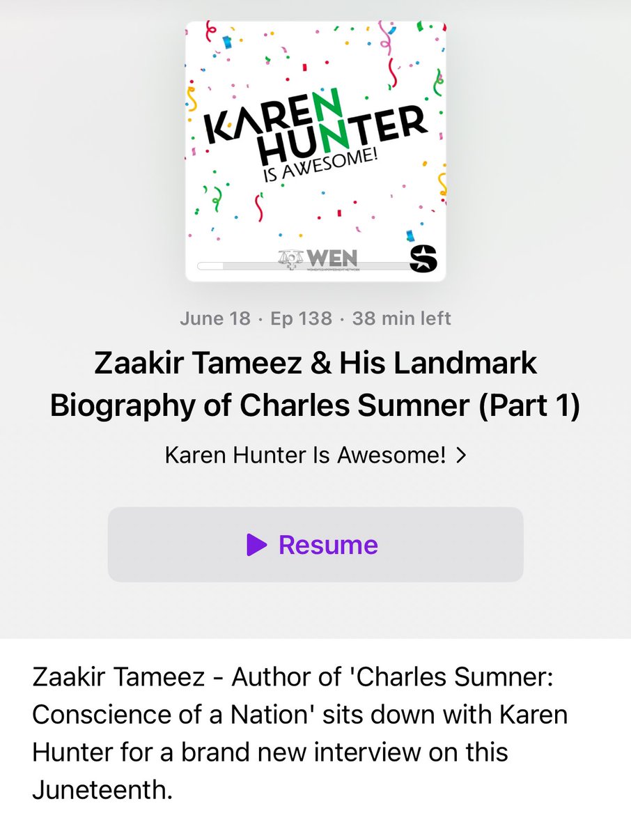 Happy Juneteenth! ✨ Listen to me on the Karen Hunter Show on Charles Sumner, collective liberation &amp; my own background. <a href="/karenhunter/">Karen Hunter</a> 🎊