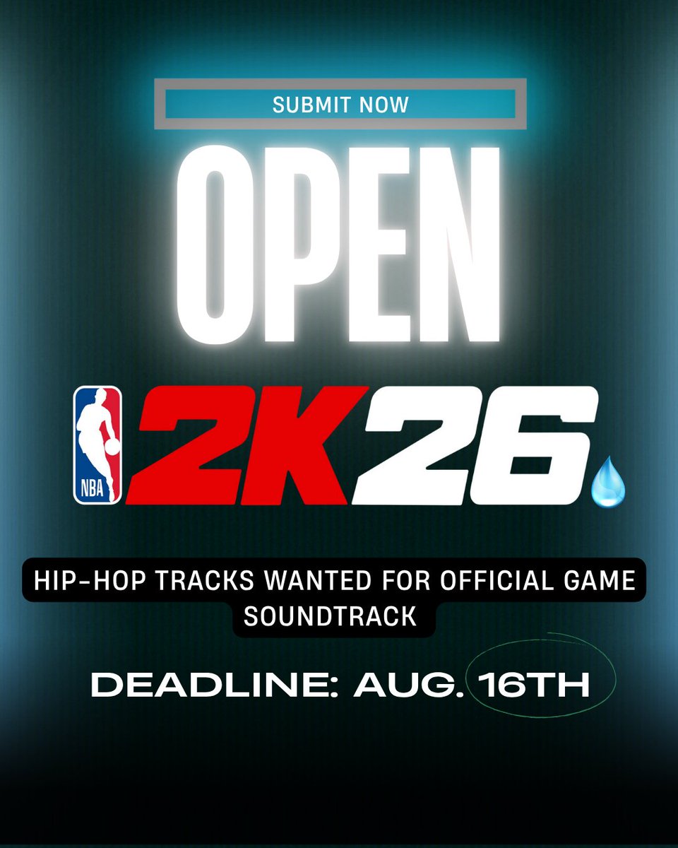💧 Submissions are now open for NBA 2K26!

The deadline is August 16th so hurry up and get your track submissions in.

Not a member? Head on over to the website and sign up to start submitting!

dropdaydistro.com/sync/home/