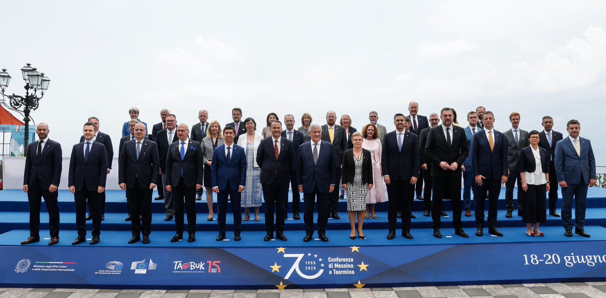 CyprusinItaly's tweet image. Ambassador @ChristofidesY : &quot;Honoured to have represented 🇨🇾 Minister of Foreign Affairs @ckombos at today’s Taormina Ministerial Meeting celebrating the 70th anniversary of the Messina Conference - a historic milestone in the process of European integration. 

Grateful to 🇮🇹…