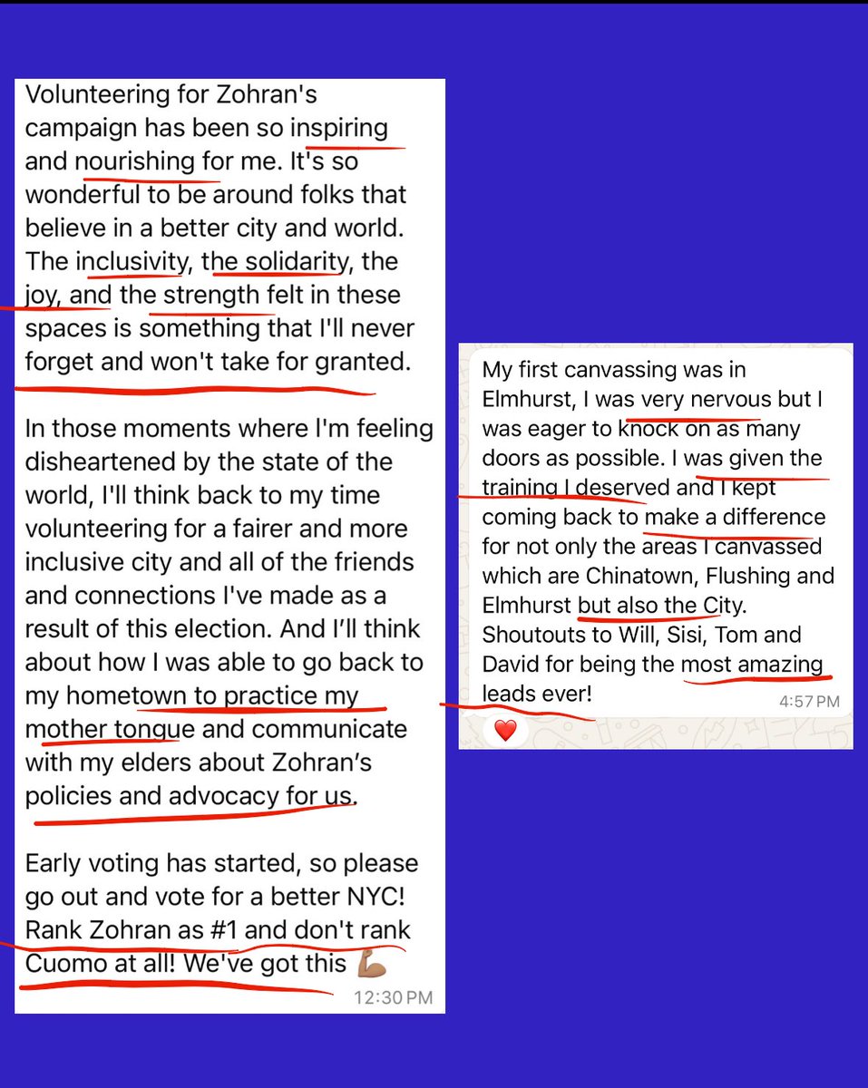 I asked my friends why they canvassed for @zohrankmamdani, how they it made them feel, and why they kept coming back. There are more than 36,000 people with some variation of these stories and experiences. But in these last 5 days, we need YOU, too. zohranfornyc.com