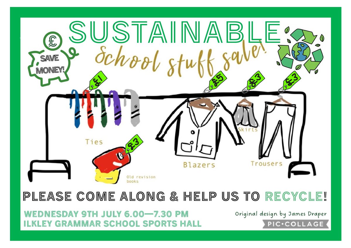 Sustainable Uniform Sale
Wednesday 9th July 6pm - 7.30pm
IGS Sports Hall
