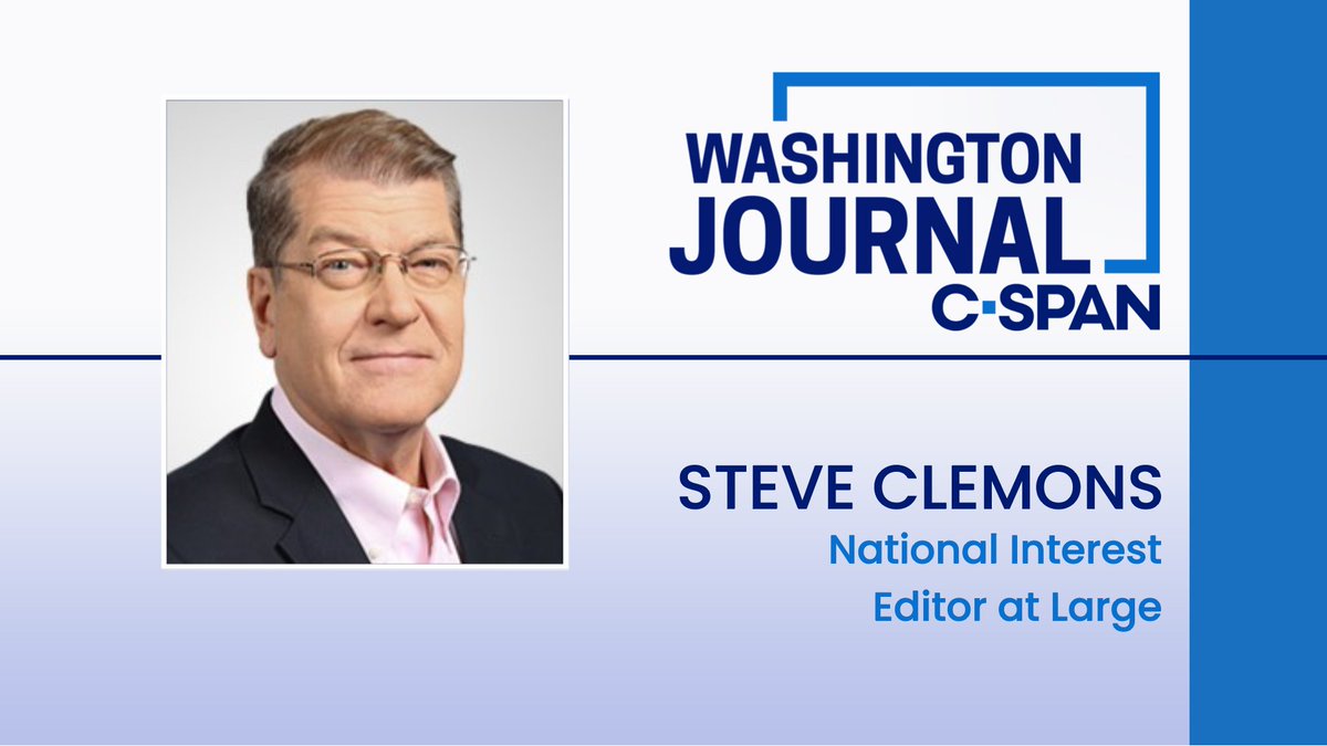 Washington Journal (@cspanwj) on Twitter photo FRI| National Interest editor at large Steve Clemons (<a href="/SCClemons/">Steve Clemons</a>) discusses the Israel-Iran conflict, the upcoming NATO summit in the Hage and political news of the day.
Watch live at 8:00am ET! FRI| National Interest editor at large Steve Clemons (<a href="/SCClemons/">Steve Clemons</a>) discusses the Israel-Iran conflict, the upcoming NATO summit in the Hage and political news of the day.
Watch live at 8:00am ET!